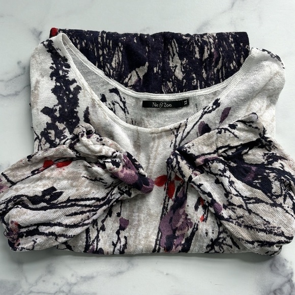 Nic+Zoe Linen Blend Semi Sheer Multicolor Lightweight Top Size XL - Picture 10 of 13